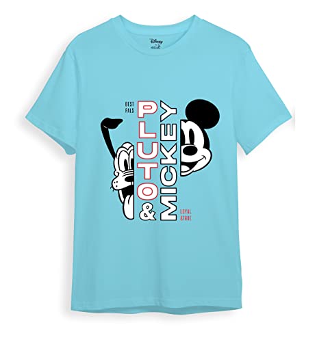 minicult Mickey Mouse Family Regular Fit Character Printed Tshirt for Boys and Girls(SkyBlue2)(2-3 Years)