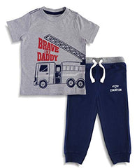 Minicult Cotton Baby Half Sleeve Tshirt with Print and Pants Set (Grey) (Assorted)