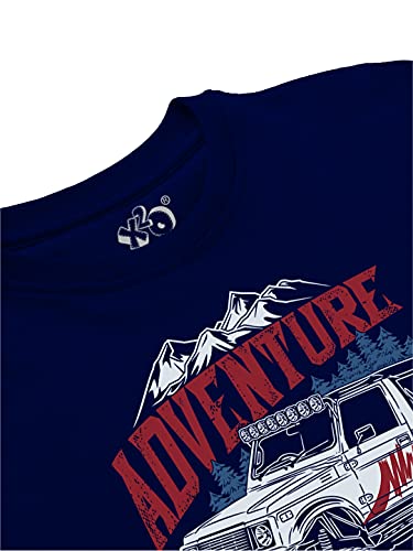 minicult Cotton Printed Full Sleeve T Shirts for Boys(Pack of 1)(Navy-1)
