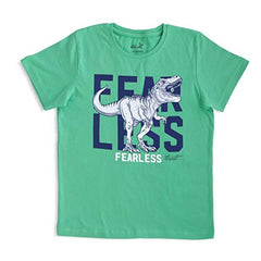 minicult Cotton Half Sleeve Kids Tshirt with Chest Print and Bright Colors(Green)(Pack of 5)