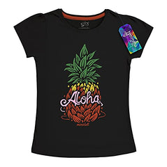 minicult Girls Half sleeves Cotton T-shirt with Cute Prints and Colorful (Pink) (Pack of 5)