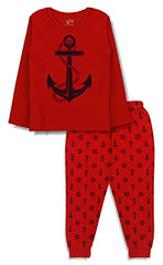 minicult Cotton Full Sleeve t Shirt and Pyjama Nightsuit with Cute Prints(Pack of 1)