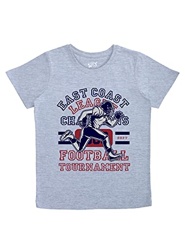 minicult Cotton Printed T Shirts for Boys(Pack of 1)(Grey)