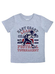 minicult Cotton Printed T Shirts for Boys(Pack of 1)(Grey)