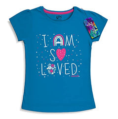 minicult Girls Half sleeves Cotton T-shirt with Cute Prints and Colorful (Pink) (Pack of 5)