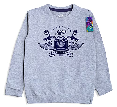 minicult Cotton Printed Sweatshirts for Boys and Girls Ideal for Light Winter( Pack of 1)(Black)