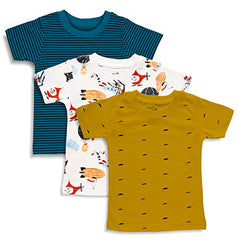 minicult Cotton Half Sleeves T-Shirts with All Over Print(Pack of 3)(Assorted/Mixed Colors in a Pack)