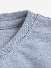 minicult Cotton Printed T Shirts for Boys(Pack of 1)(Grey)