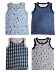 minicult Unisex Cotton Baby Vest (Pack of 4) (Multicolor) (Assorted)