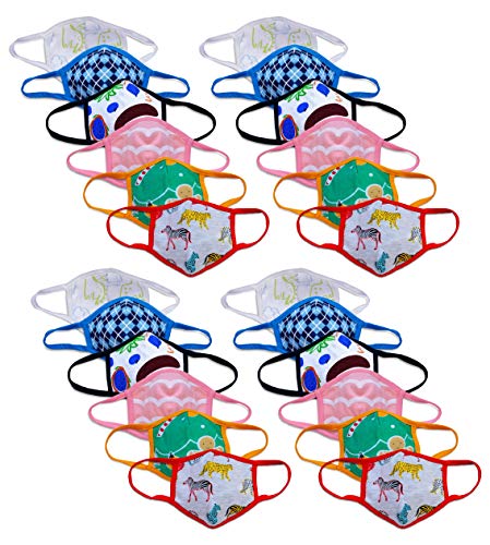 Minicult Creations double layer cloth masks in cute prints for kids (ASSORTED PRINTS & COLORS)(PACK OF 24)