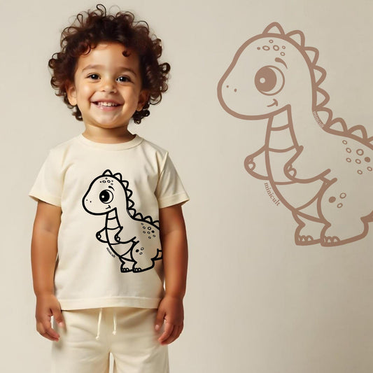 minicult Matching CottonTshirt and Shorts coords with cute animal Prints(Dino)