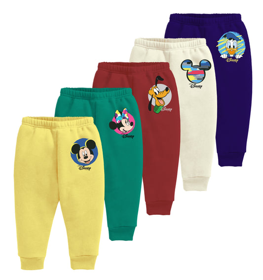 minicult Cotton Baby Pants with Mickey and Friends Character Prints(Pastel)(Pack of 5)