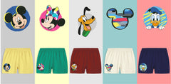 Minicult Kids Shorts with Mickey and Friends Character Prints (Pack of 5)