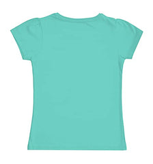 minicult Girls Half sleeves Cotton T-shirt with Cute Prints and Colorful (B008) (Pack of 2) Light Green