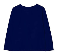 minicult Cotton Printed Full Sleeve T Shirts for Girls (Pack of 1) (Dark Blue 1)