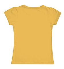 minicult Girls Half sleeeves Cotton Tshirt with Cute Prints and Colorfull (Daddy's Girl) (Pack of 1) Yellow