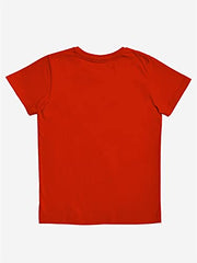 minicult Cotton Printed T Shirts for Boys(Pack of 1)(Red)