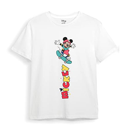 minicult Disney Mickey Mouse Regular Fit Character Printed Tshirt for Boys and Girls(White3)(2-3 Years)