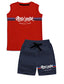 minicult Cotton Vest and Shorts Combo for Girls and Boys (Navy Red) (Set of 2)