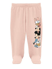 Disney by Minicult Mickey Mouse Footed Pajama Pants For Baby Boys And Girls Pack of 3- Pink