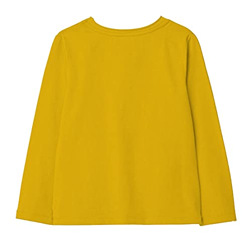 minicult Cotton Printed Full Sleeve T Shirts for Girls (Pack of 1) (Yellow)