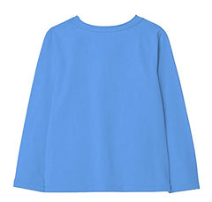 minicult Cotton Printed Full Sleeve T Shirts for Girls (Pack of 1) (Light Blue 1)