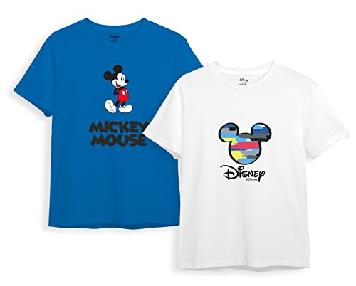 minicult Disney Mickey Mouse Regular Fit Character Printed Tshirt for Boys and Girls(White3)(2-3 Years) (Pack of 2)