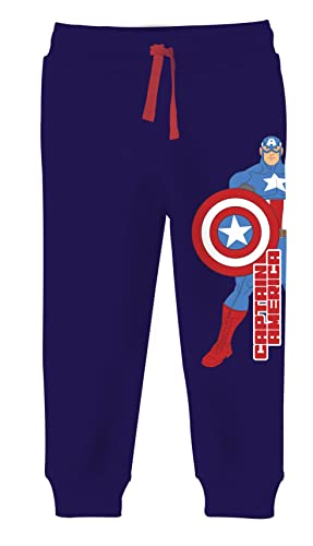 minicult Marvel Avenger Regular Fit Track Pants with Pockets and Draw Strings for Boys and Girls (Captain America)(Navy 1)(Pack of 1)(2-3 Years)
