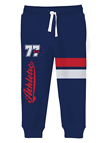 minicult Cotton Track Pants with Graphic Prints and Pockets (Pack of 2)(Navy)