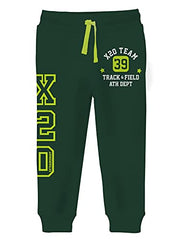 minicult Cotton Track Pants with Graphic Prints and Pockets (Pack of 2)(Green)