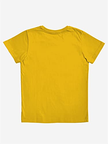 minicult Cotton Printed T Shirts for Boys(Pack of 1)(Yellow)