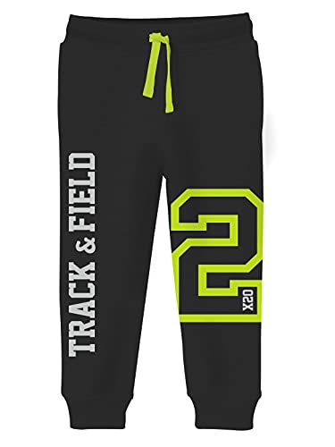 minicult Cotton Track Pants with Graphic Prints and Pockets (Pack 1) (Black 1)