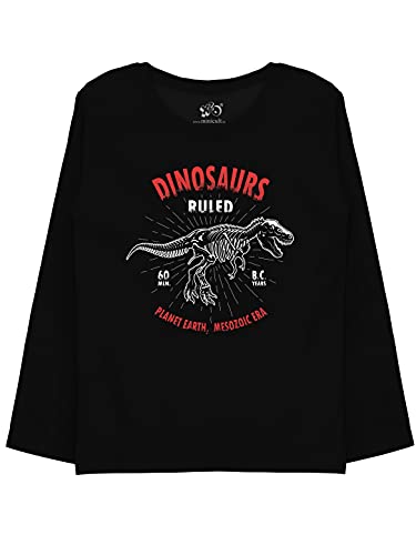 minicult Cotton Printed Full Sleeve T Shirts for Boys(Pack of 1)(Balck 1