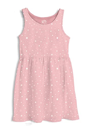 minicult Cotton Girls Sleveless Dress with All Over Print (Pink)(Pack of 1)(2-3 Years)
