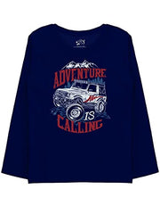 minicult Cotton Printed Full Sleeve T Shirts for Boys(Pack of 2)(Green 1)