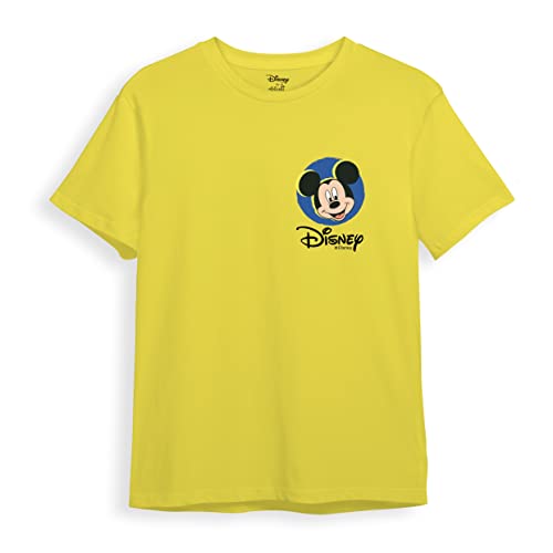 minicult Disney Mickey Mouse Regular Fit Character Printed Tshirt for Boys and Girls(Yellow3)(2-3 Years)