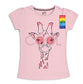 minicult Girls Half sleeeves Cotton Tshirt with Cute Prints and Colorfull (B005)(Pack of 2) Baby Pink