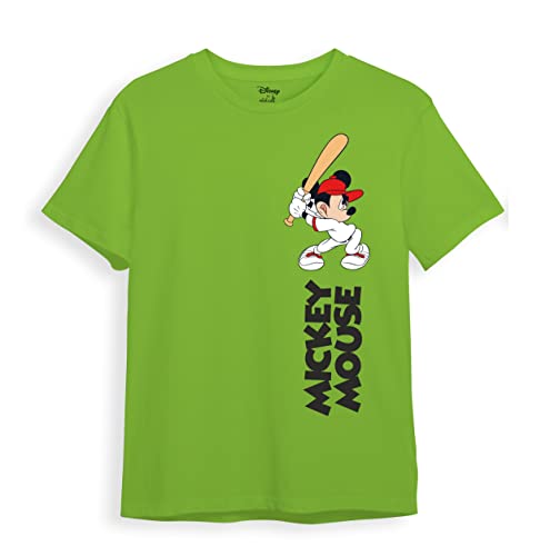 minicult Disney Mickey Mouse Regular Fit Character Printed Tshirt for Boys and Girls(Green2)(2-3 Years)
