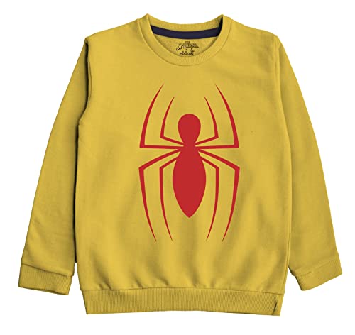 minicult Spiderman Regular Fit Character Printed Full Sleeve Sweatshirt for Boys and Girls(Yellow a47)(Pack of 1)(18-24 Months)