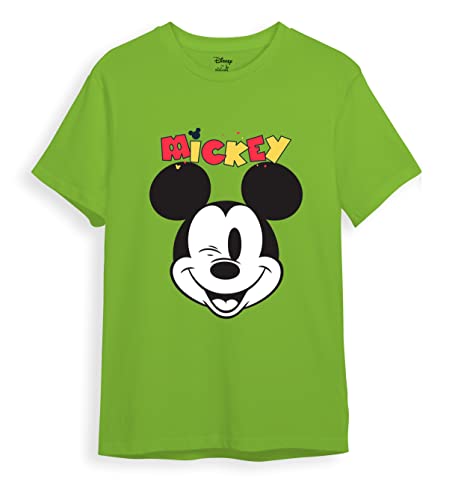 minicult Mickey Mouse Family Regular Fit Character Printed Tshirt for Boys and Girls(Green1)(2-3 Years)