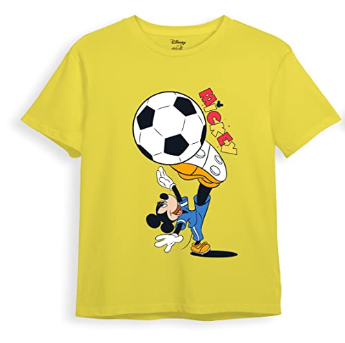 minicult Mickey Mouse Family Regular Fit Character Printed Tshirt for Boys and Girls(Yellow A49)(2-3 Years)
