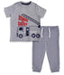 Minicult Cotton Baby Half Sleeve Tshirt with Print and Pants Set (Grey) (Assorted)