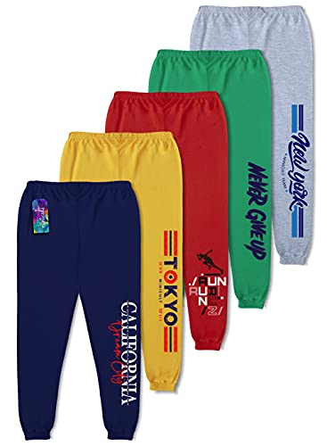 minicult Boy's Loose Fit Thin Cotton Track Pant for Summer (Pack of 5)(Multicolor) Dark Blue