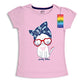 minicult Girls Half sleeves Cotton T-shirt with Cute Prints and Colorful (B008) (Pack of 2) Light Green