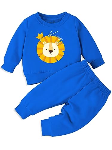 minicult sweatshirt and pant set with cute lion print 