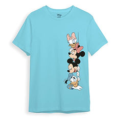 minicult Disney Mickey Mouse Regular Fit Character Printed Tshirt for Boys and Girls(SkyBlue3)(2-3 Years)