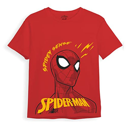 minicult Marvel's Spiderman Regular Fit Character Printed Tshirt for Boys and Girls (Spiderman)(Red 1)(Pack of 1)(9-10 Years)