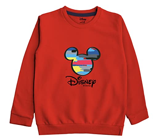 minicult Disney Mickey Mouse and Friends Regular Fit Character Printed Full Sleeve Sweatshirt for Boys and Girls(Red a35)(Pack of 1)(18-24 Months)