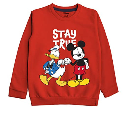 minicult Disney Mickey Mouse and Friends Regular Fit Character Printed Full Sleeve Sweatshirt for Boys and Girls(Red a33)(Pack of 1)(18-24 Months)