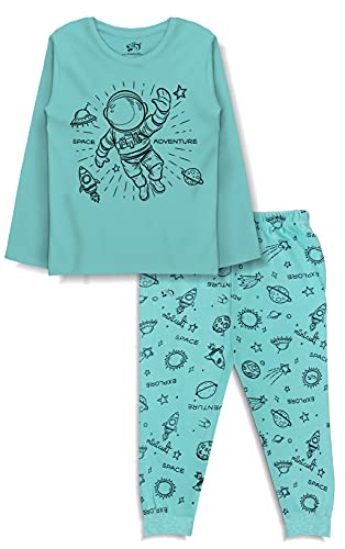 minicult Cotton Full Sleeve t Shirt and Pyjama Nightsuit with Cute Prints(Pack of 1)